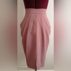 Women's Blush Pink Pleated Midi Skirt